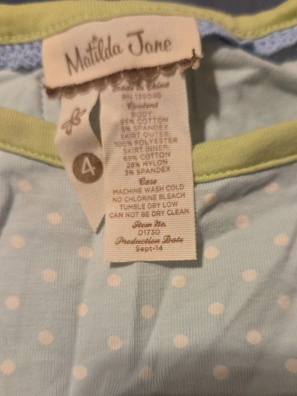 Matilda Jane Pastel Blue & Cream Tulle Girls' Dress